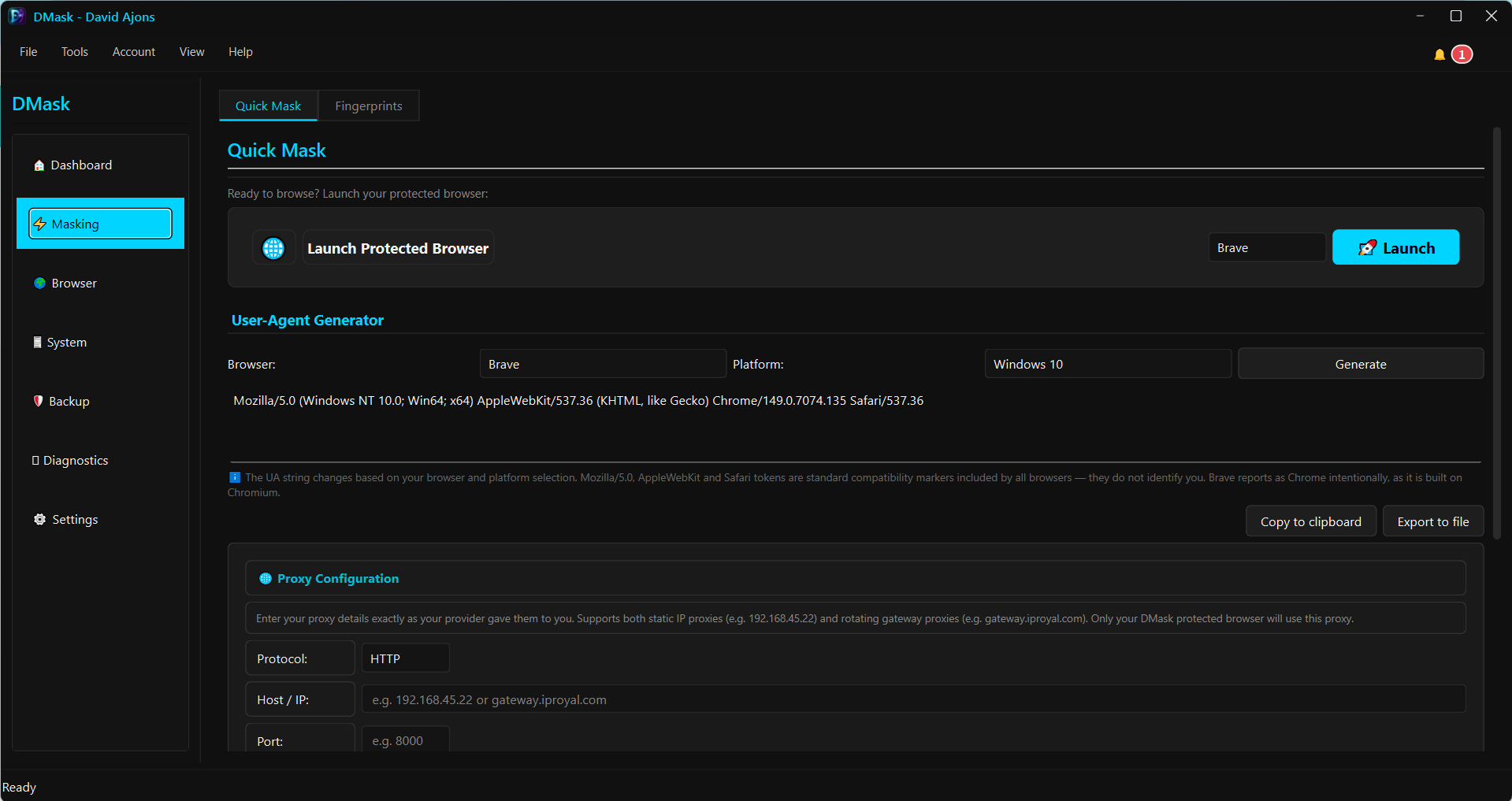 DMask screenshot
